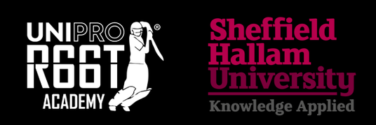 Logos of UNIPRO R66T Academy and Sheffield Hallam University