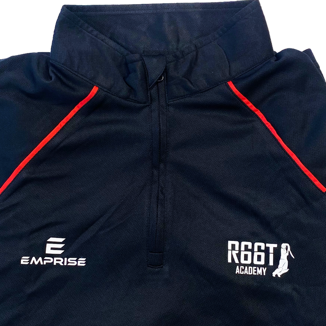 R66T Academy Adult Black Cricket 1/4 Zip