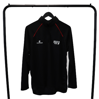 R66T Academy Adult Black Cricket 1/4 Zip