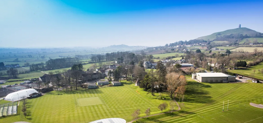 Aerial view of Millfield Prepatory School and scenery
