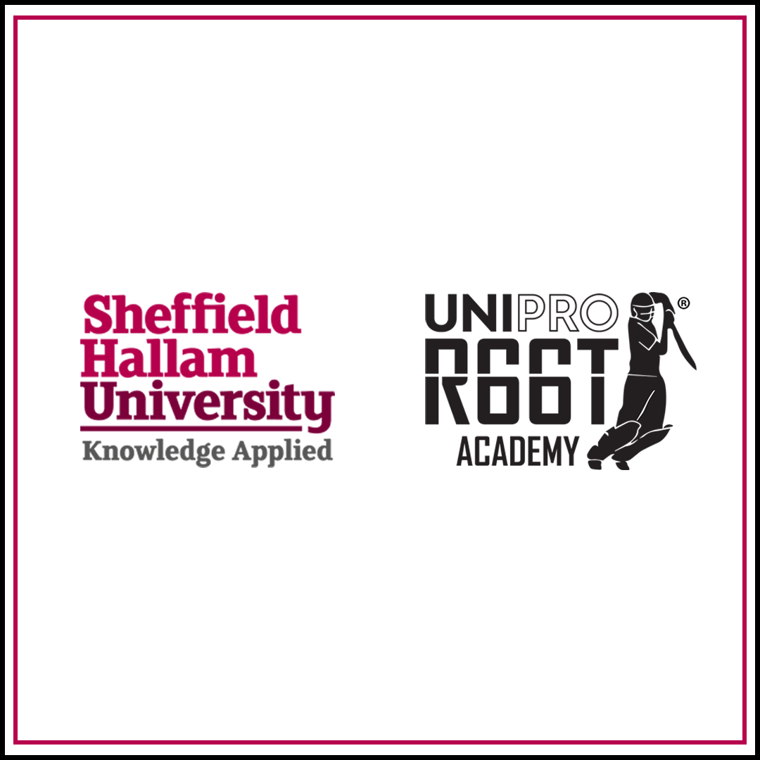 Sheffield Hallam University logo with R66T UNIPRO Academy logo on a white background with a boarder