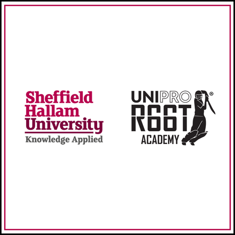 Sheffield Hallam University logo with R66T UNIPRO Academy logo on a white background with a boarder