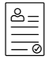 Icon of a document with a check mark, likely representing a form or checklist.